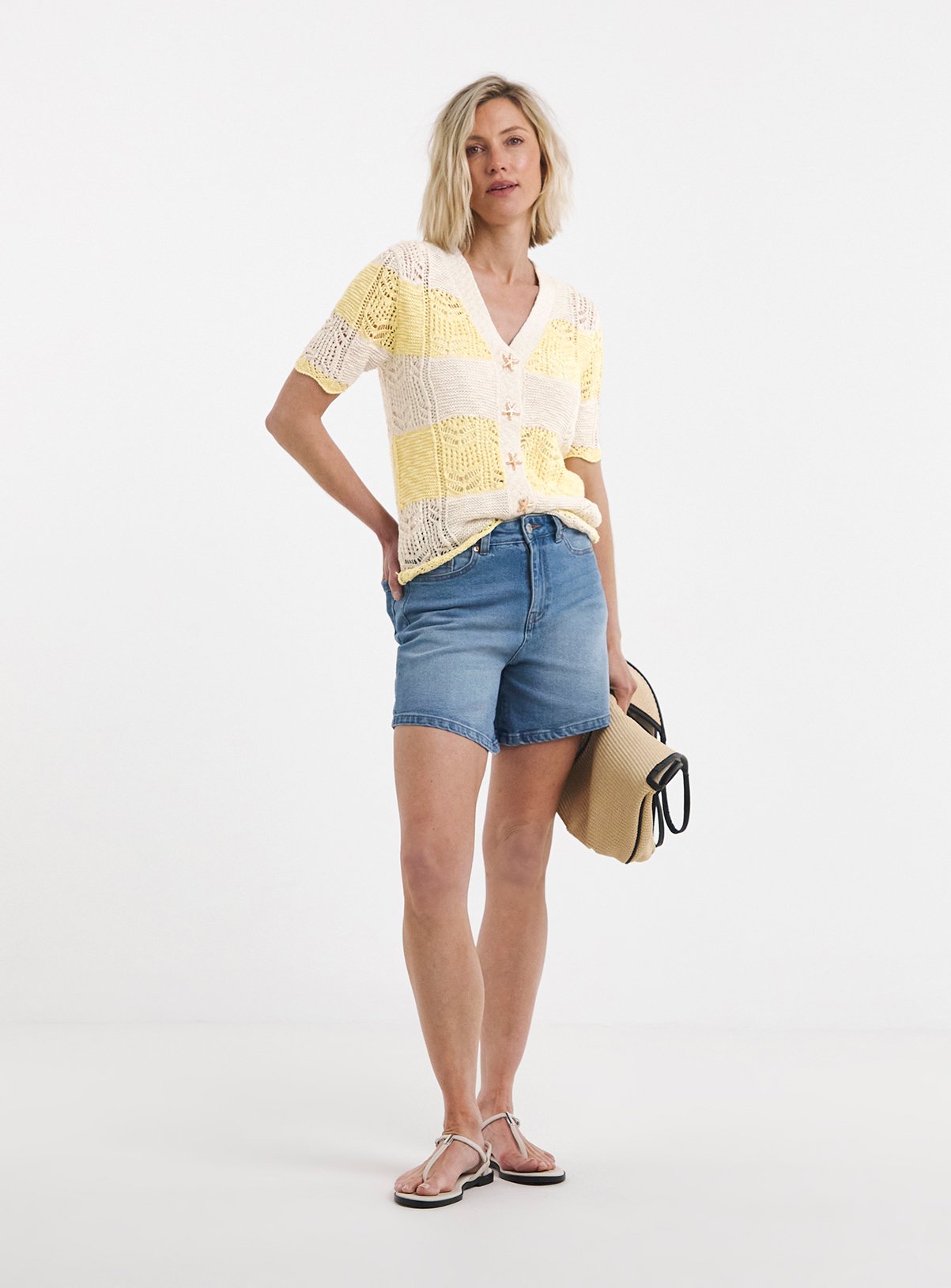 JD WILLIAMS Crochet Patchwork Cardigan 16-18 - Image 3 thumbnail